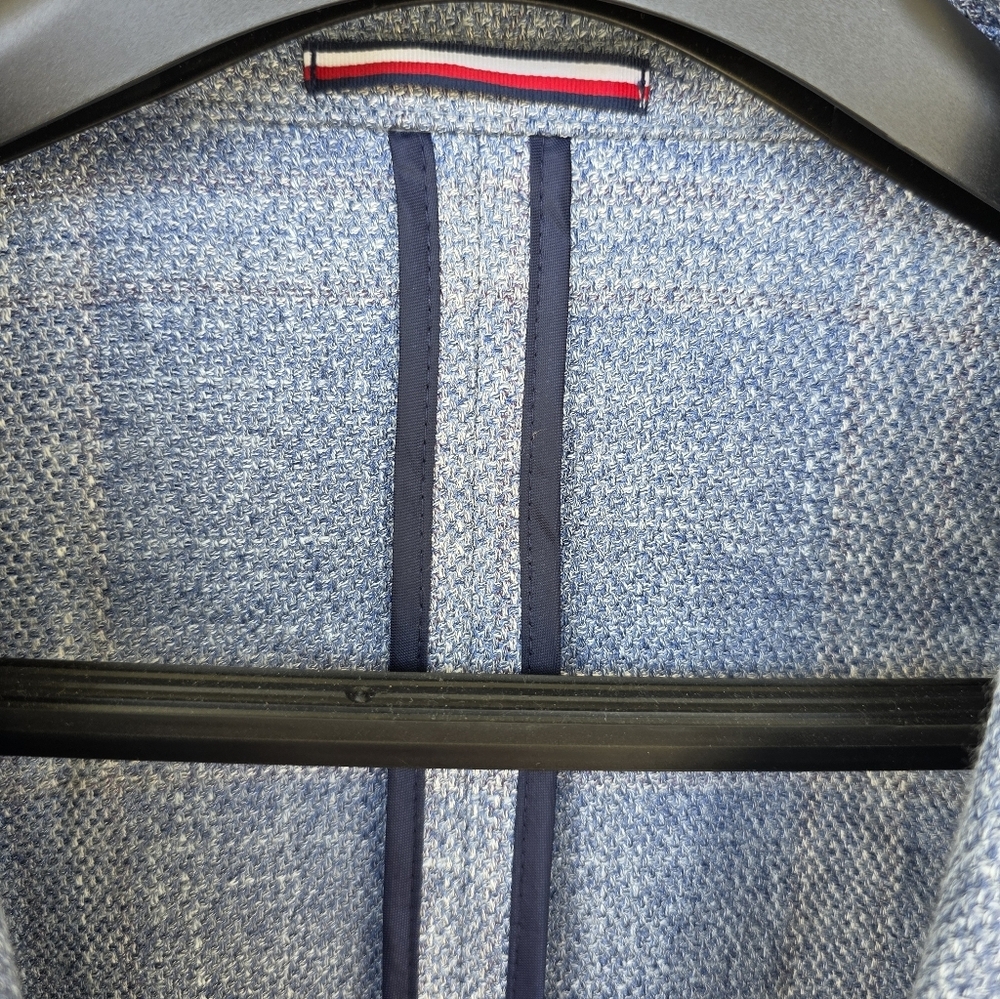 NWT Tommy Hilfiger Gene Men’s Blazer 46R Light Blue Plaid Sport Coat MSRP $295 - Picture 7 of 14